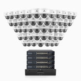 HZ804 - 4K 64 Channel 48 Cameras PoE Security System, 4X Optical Zoom, 2.8 - 12 MM Motorized Varifocal Lens, Smart Dual Light Night Vision, Motion Detection 2.0, Built-in Microphone, Siren & Strobe Alarm, Upgraded Version